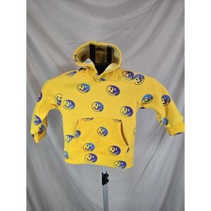 yellow Brooklyn toddlers graphic print‎ sweatshirt featuring smiley faces 3T